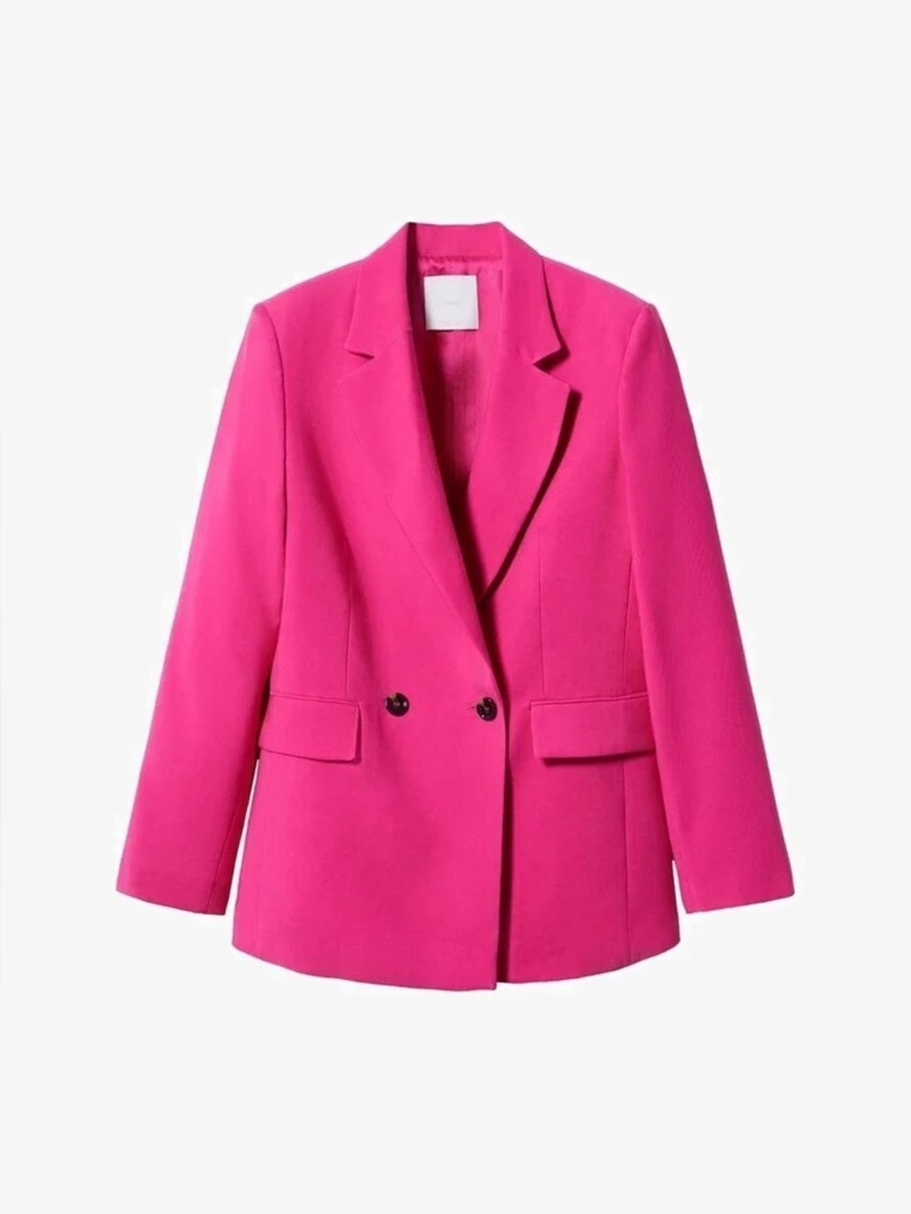 Mango Bright Pink Double-Button Tailored Blazer